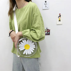Girls Summer Print Daisy Transparent Bags Female Jelly PVC Style Large