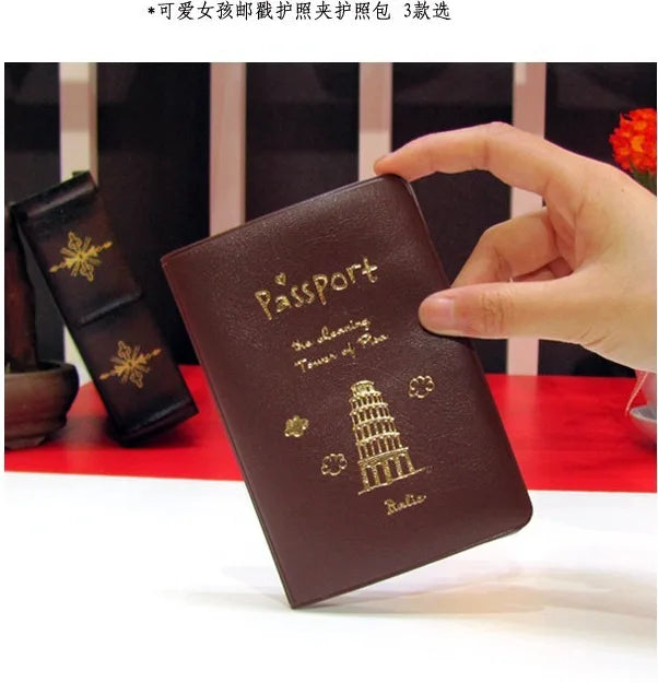 Cute PVC Leather Passport Holder for Girls