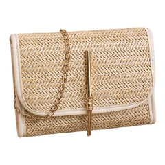 Women's Woven Straw Messenger Bag Small Square Bag