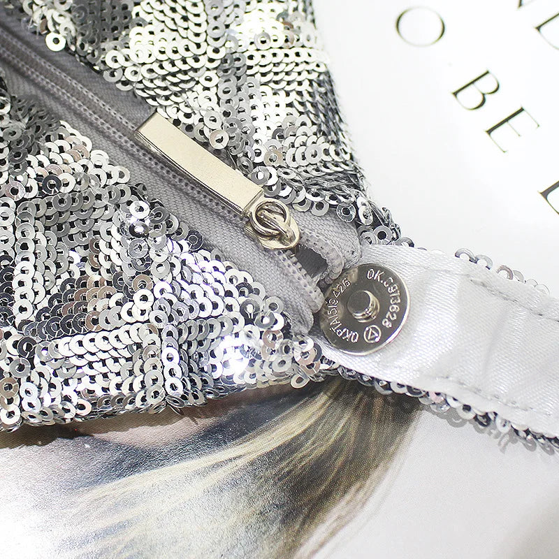Glitter Sequins Mini Evening Clutch Party Bag Womens Small Pouch