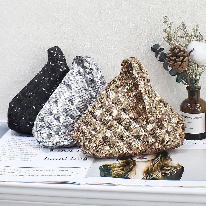 Glitter Sequins Mini Evening Clutch Party Bag Womens Small Pouch