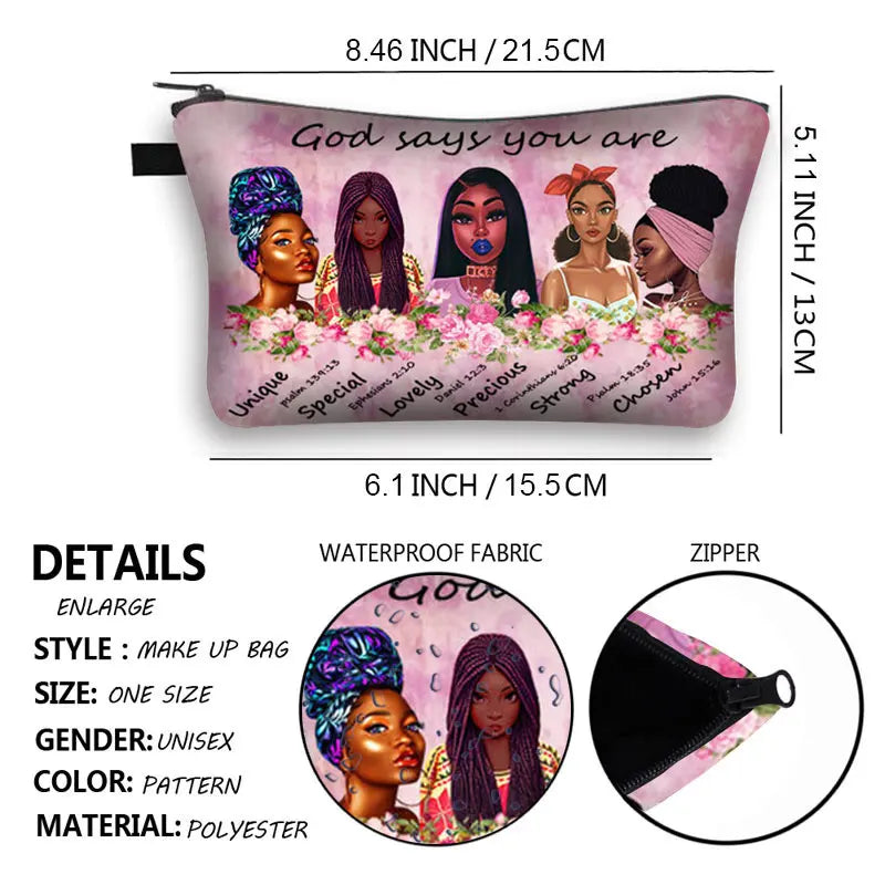 Afro Latin America Women Makeup Bags Girls Organizers for Travel