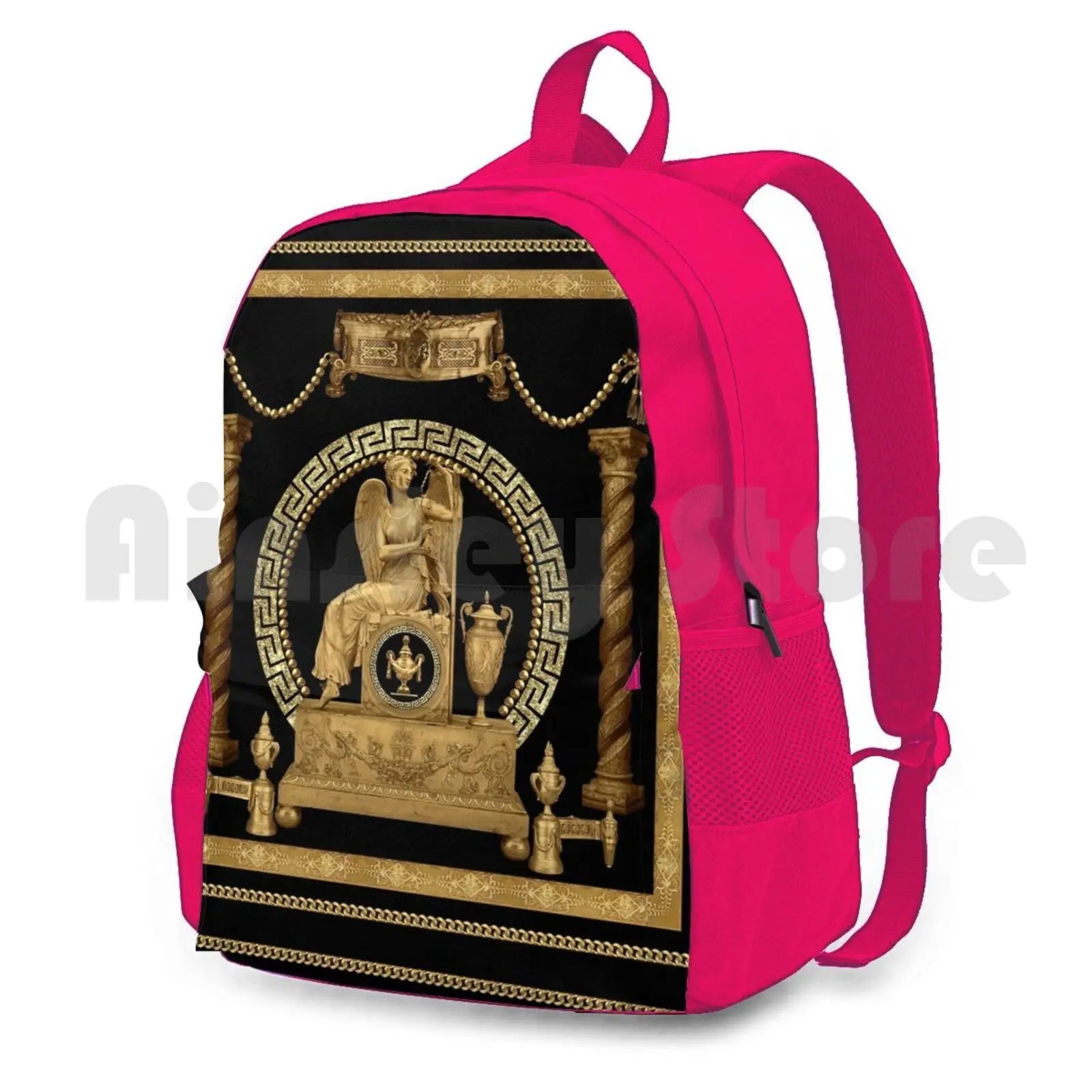 Baroque Woman Pattern Embroidered Hiking Backpack