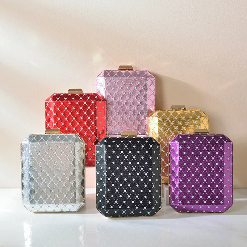 Plaid Wedding Clutch Purse Women Handbags Shoulder Bag Party Bag