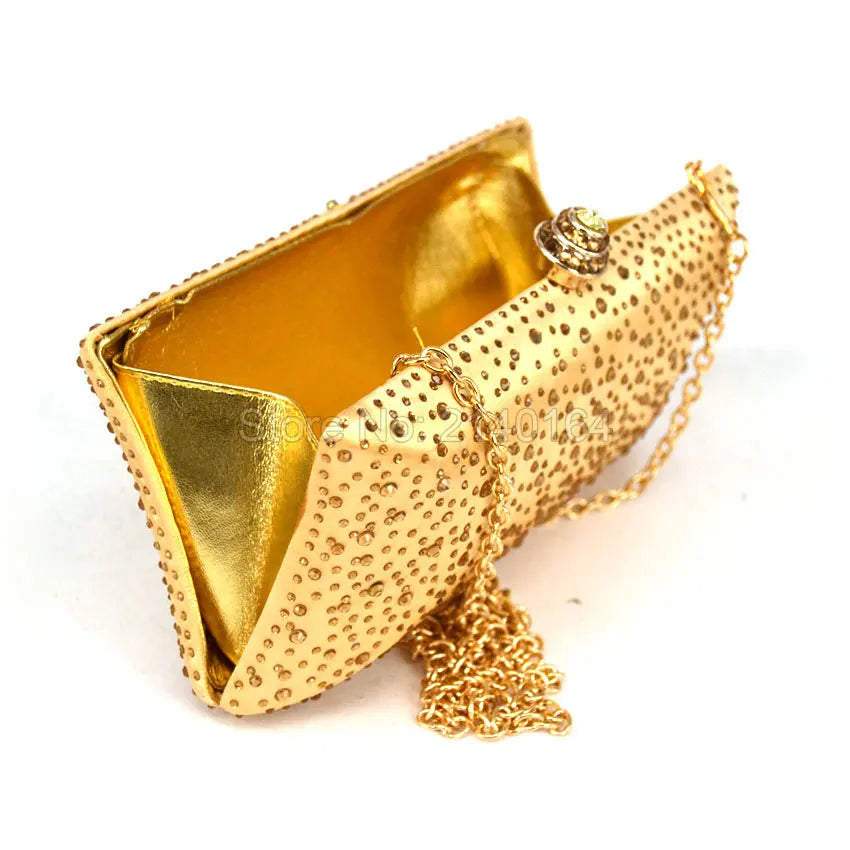 Diamond Purple Clutches Women Clutch Bag Crystal Evening Bags With Chain