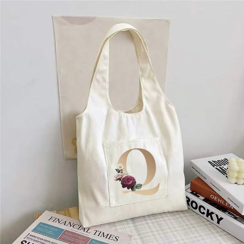 Cartoon Canvas Vest Shoulder Bag Large Capacity Shopping Bags