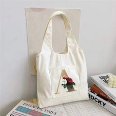 Cartoon Canvas Vest Shoulder Bag Large Capacity Shopping Bags