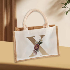 Jute Tote Shopping Bag with Sturdy Handle for Women