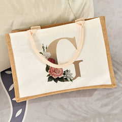 Jute Tote Shopping Bag with Sturdy Handle for Women