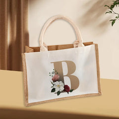 Jute Tote Shopping Bag with Sturdy Handle for Women