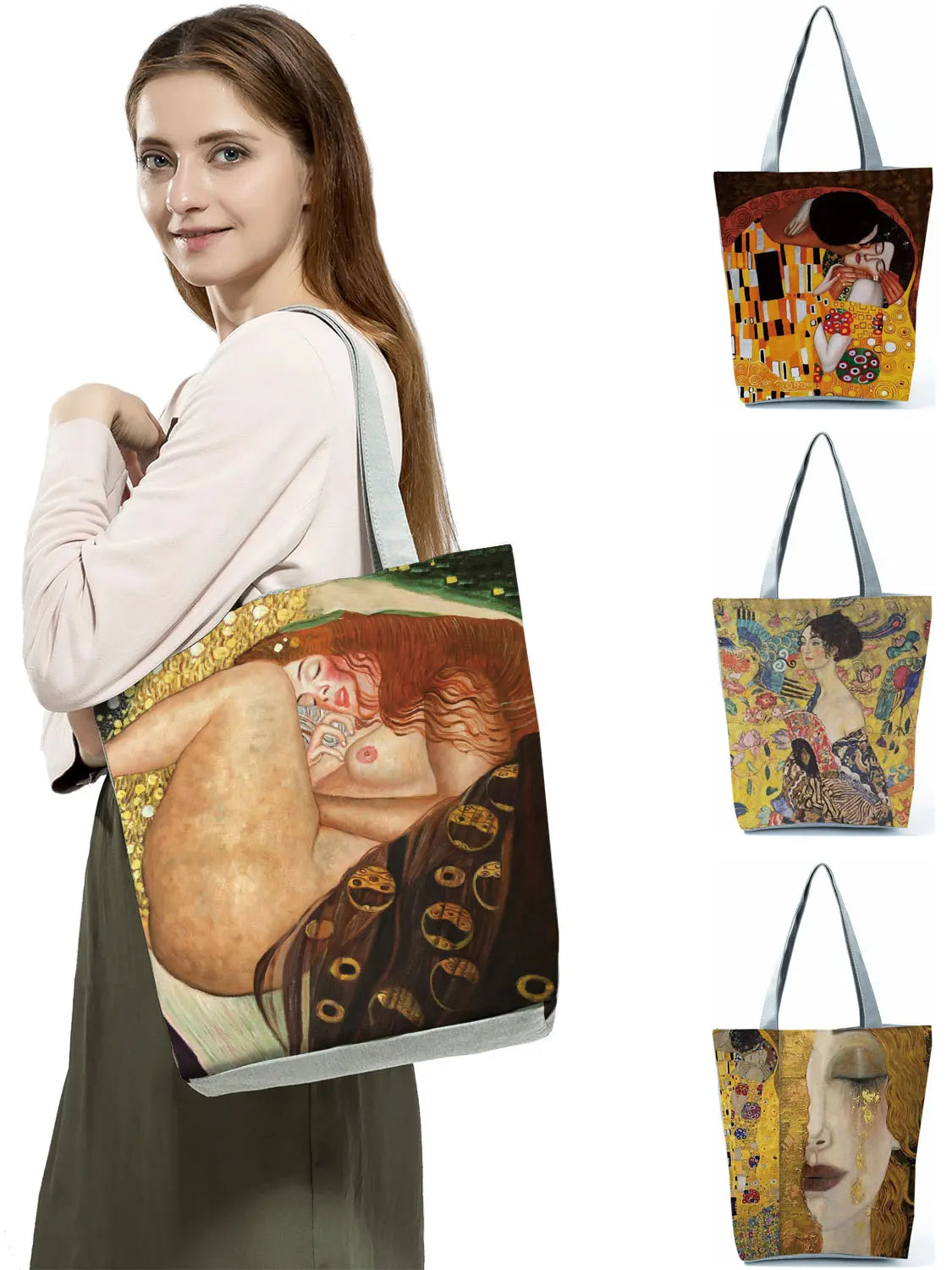 Oil Painting Printed Tote Bags Large Women's Handbag