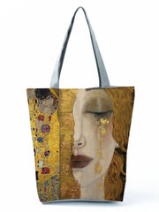 Oil Painting Printed Tote Bags Large Women's Handbag