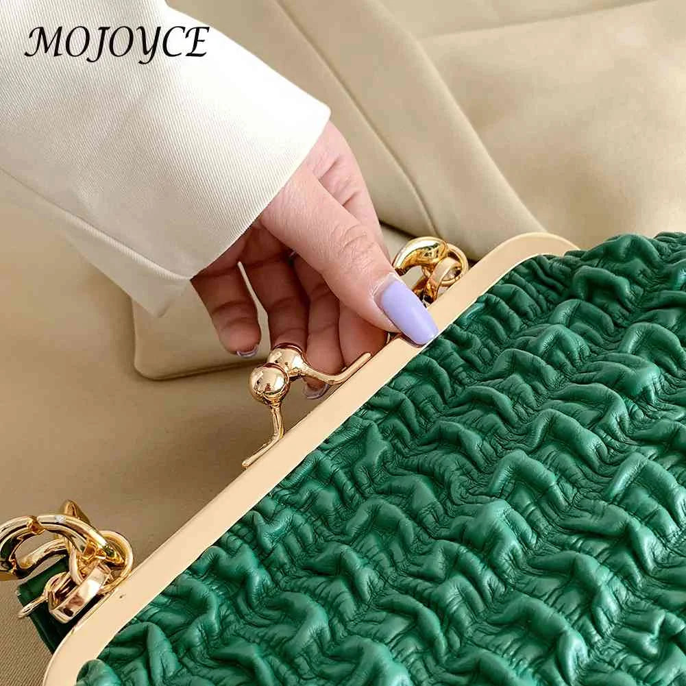 Thick Chain Women Crossbody Bag Plaid Clutch Bag