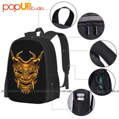Golden Devil Samurai Maskyakuza Ronin Backpack Gym Tote Bag