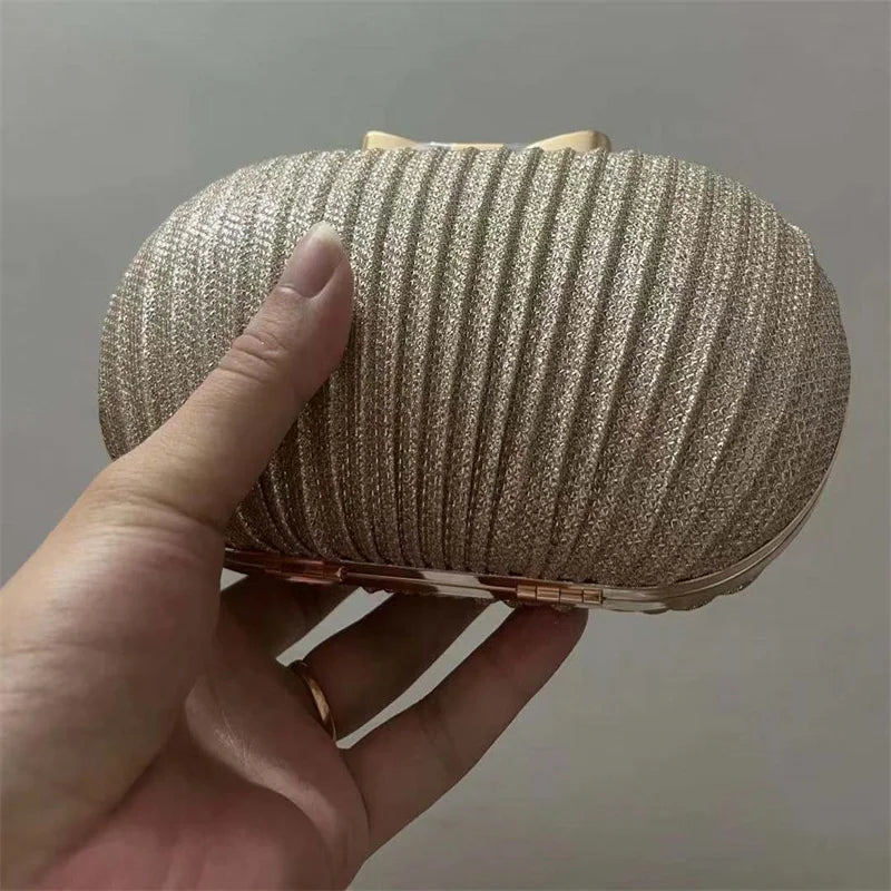 Golden Evening Clutch Women Bags Wedding Female Girl Chain Handbags