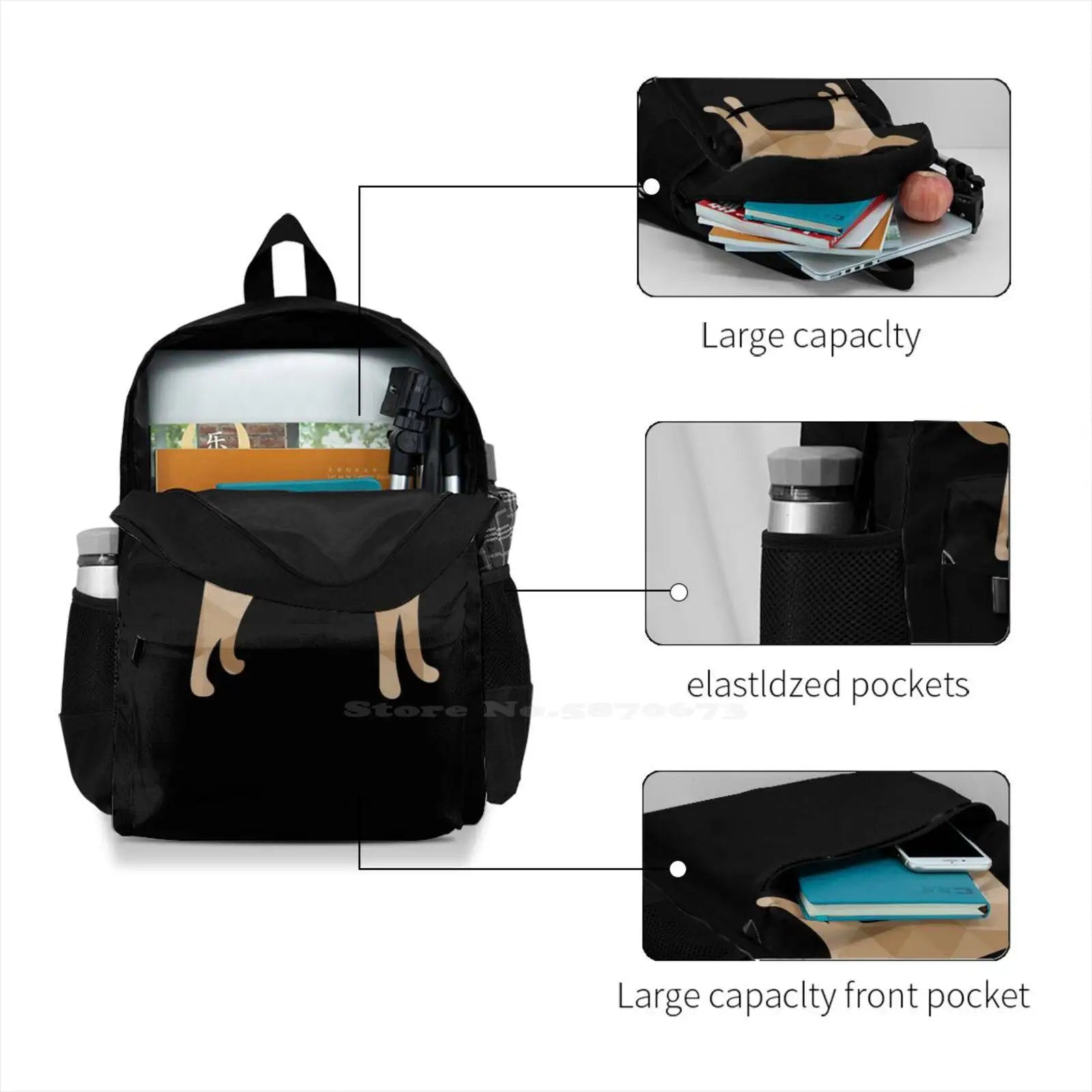 Golden Retriever Poly Art Bag Backpack For Men Women Girls Teenage