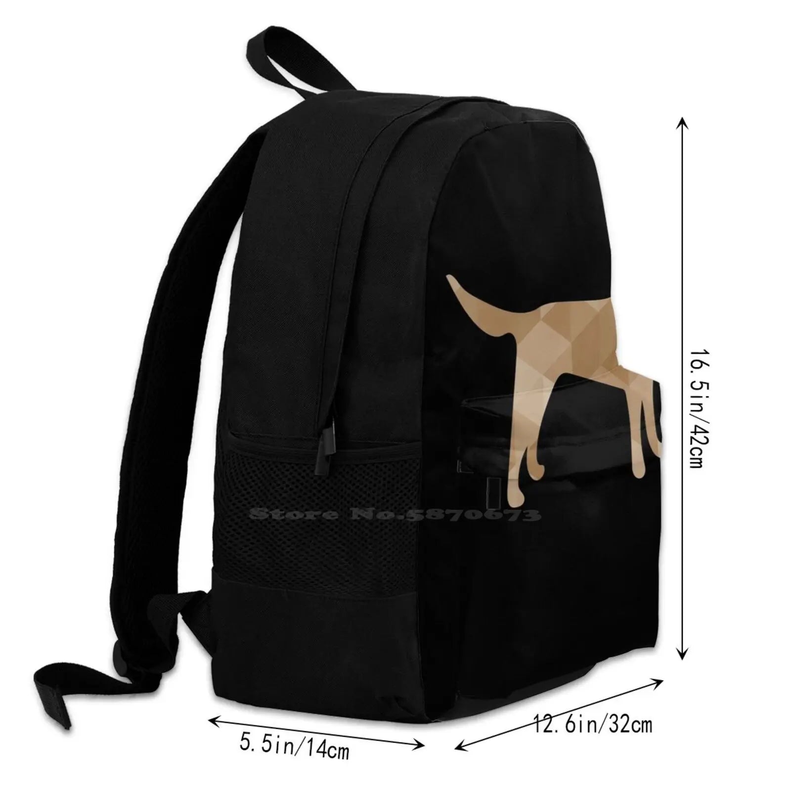 Golden Retriever Poly Art Bag Backpack For Men Women Girls Teenage