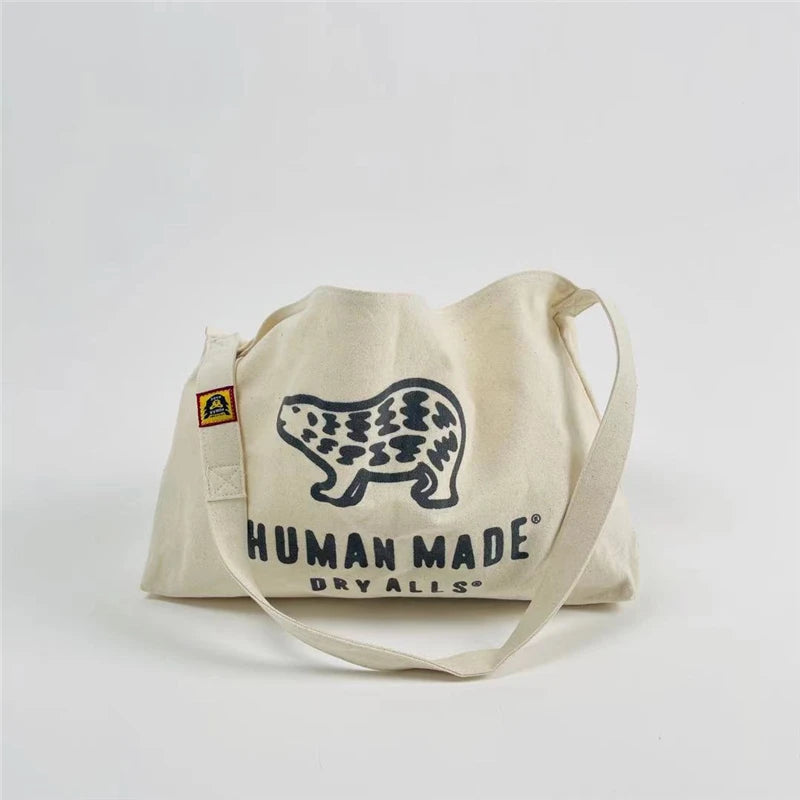 2022ss HUMAN Bear Canvas Crossbody Bag Couple