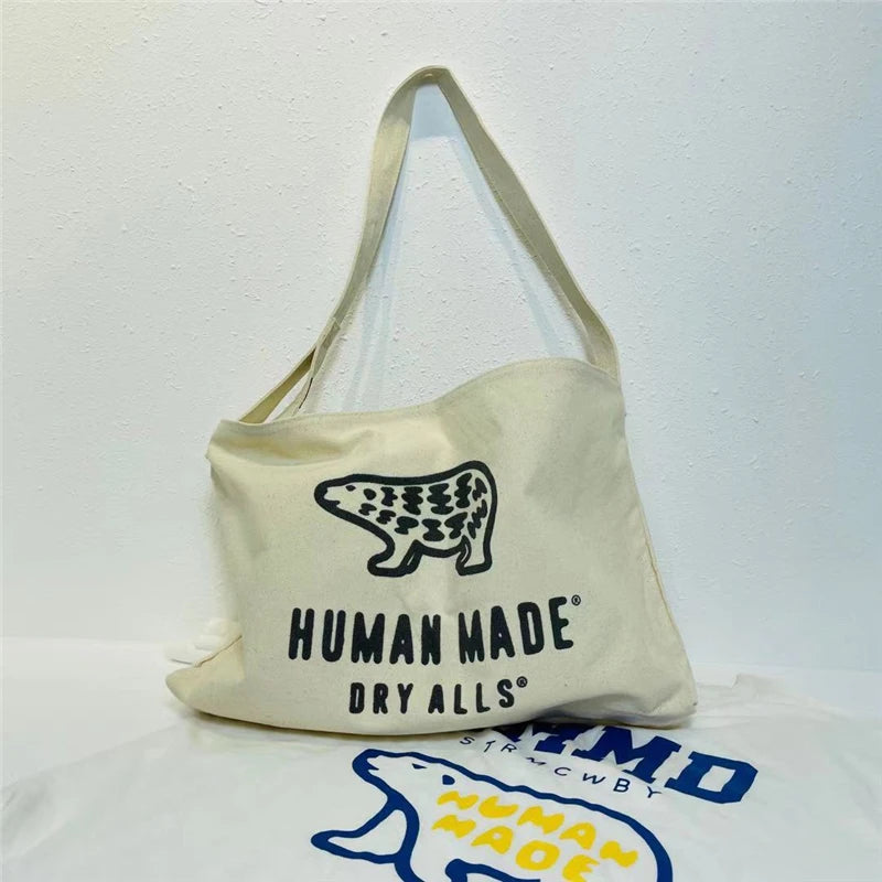 2022ss HUMAN Bear Canvas Crossbody Bag Couple