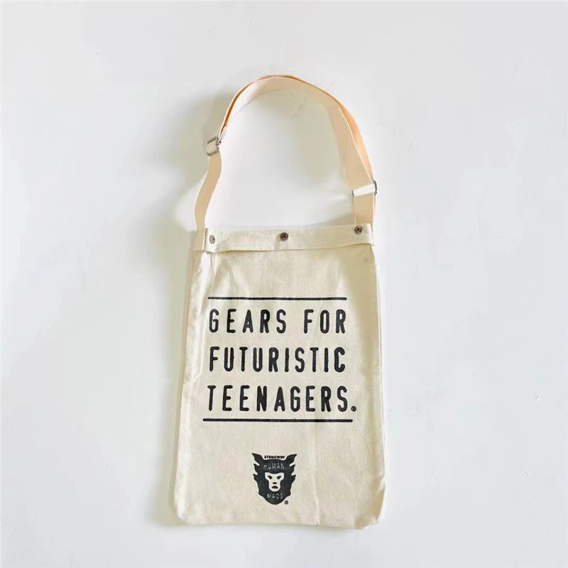 HUMAN Vintage Bag Men 1:1 HUMAN Heart Foldable Canvas Women Bags Travel Bag