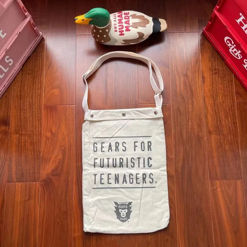 HUMAN Vintage Bag Men 1:1 HUMAN Heart Foldable Canvas Women Bags Travel Bag