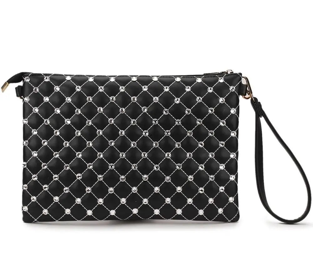 Diamond Lingge Pu Leather Red Envelope Bag Handbag Shoulder Bag