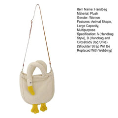 Women Tote Bag Faux Lambswool Fur Shoulder Bag Crossbody