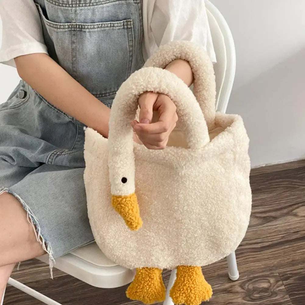 Women Tote Bag Faux Lambswool Fur Shoulder Bag Crossbody