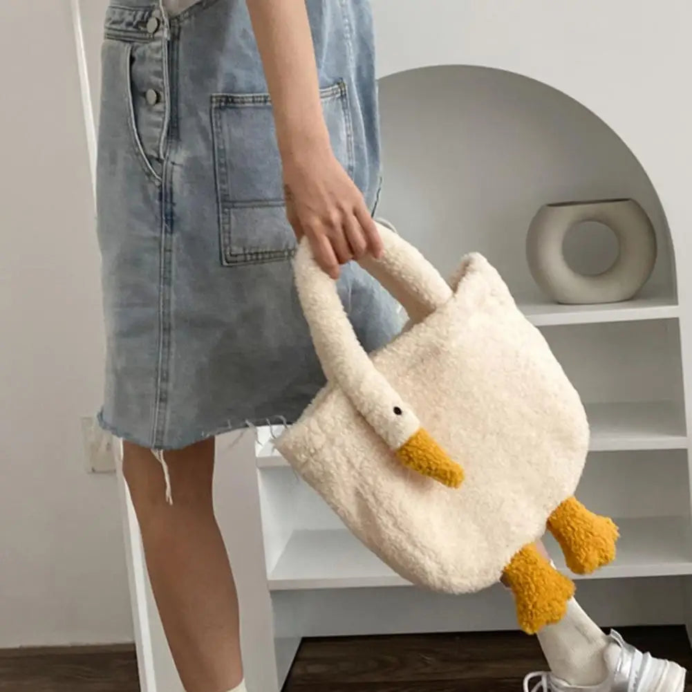 Women Tote Bag Faux Lambswool Fur Shoulder Bag Crossbody