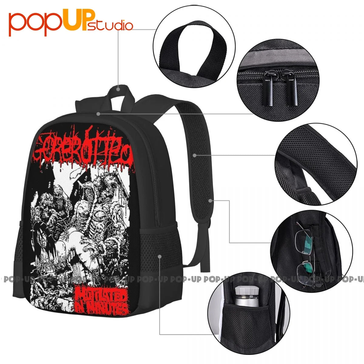 Gorerotted Mutilated Backpack Large Capacity Gym Tote Bag