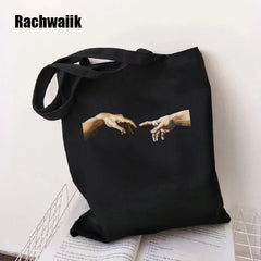 Goth Shopping Bag Graphic Tote Harajuku Shopper Bag Women Canvas Shoulder Bag