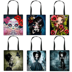 Gothic Cartoon Girl Shopping Bag Harajuku Shopper Tote Eco Large Capacity