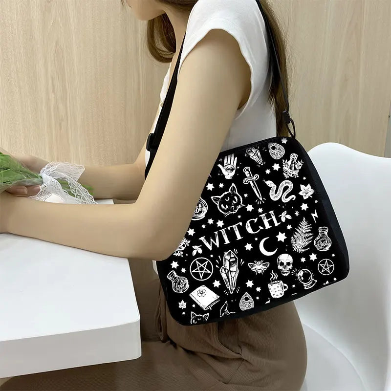 Gothic Witch Handbags Retro Crossbody Shoulder Bag Clutch Tote
