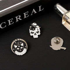 Gothic Halloween Party Enamel Pins Horror Skull Spooky Skeleton Cat Brooches
