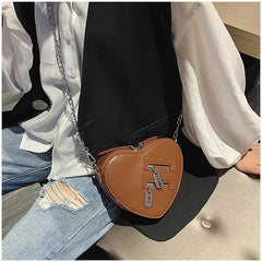 Gothic Heart Blade Crossbody Bag with Chain Strap