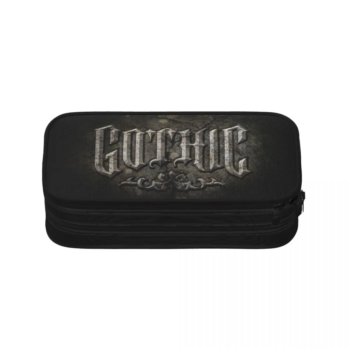 Gothic-Logo Pen Box Student School Anime Zipper Pen Bag