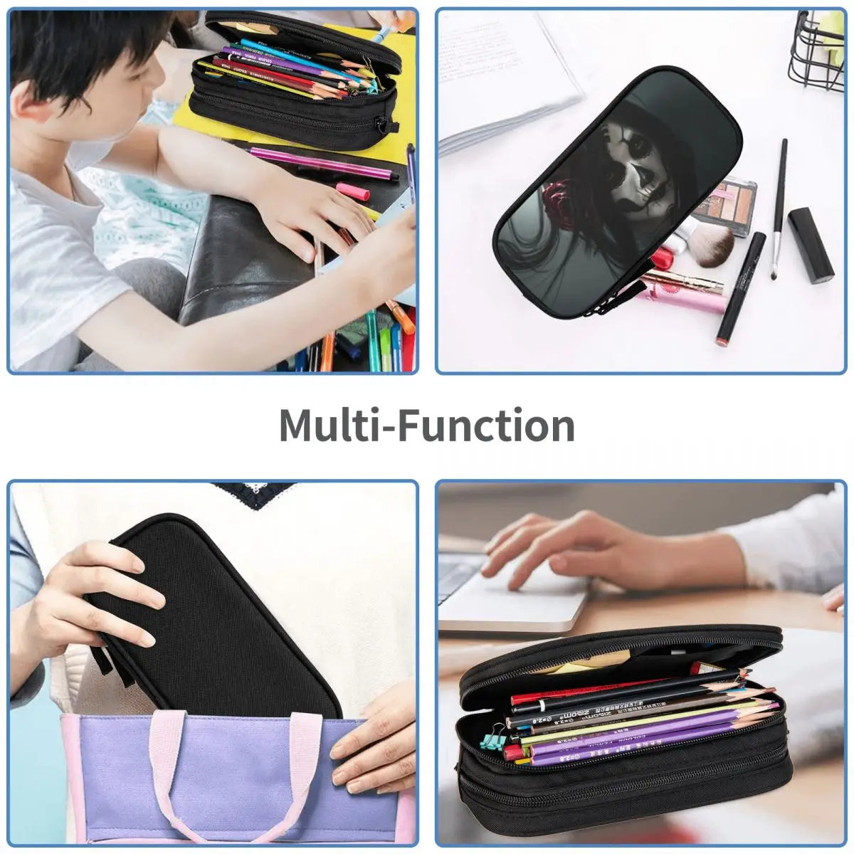 Gothic Pen Box Anime Zipper Pencil Bag Student School Stationery Gift