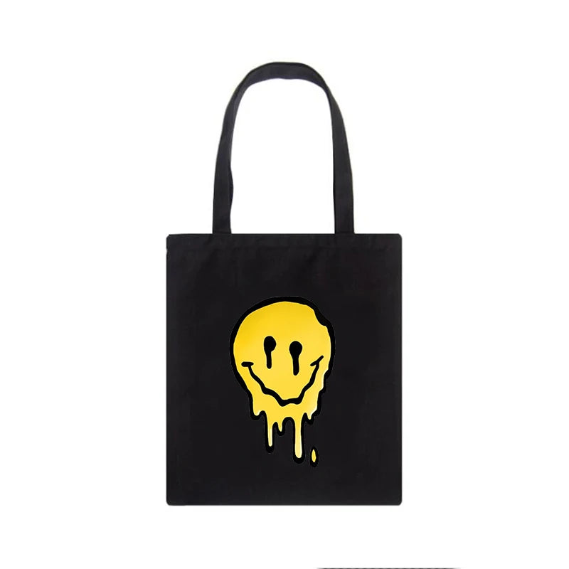 Gothic Smile Women Bag Large Canvas Harajuku Vintage Shoulder Bag