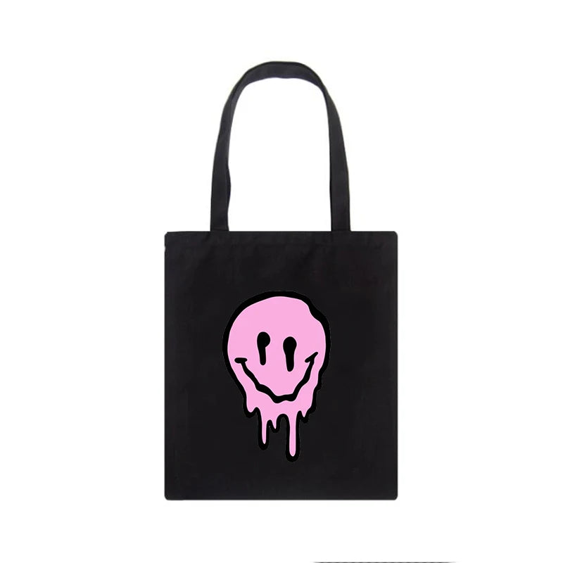 Gothic Smile Women Bag Large Canvas Harajuku Vintage Shoulder Bag