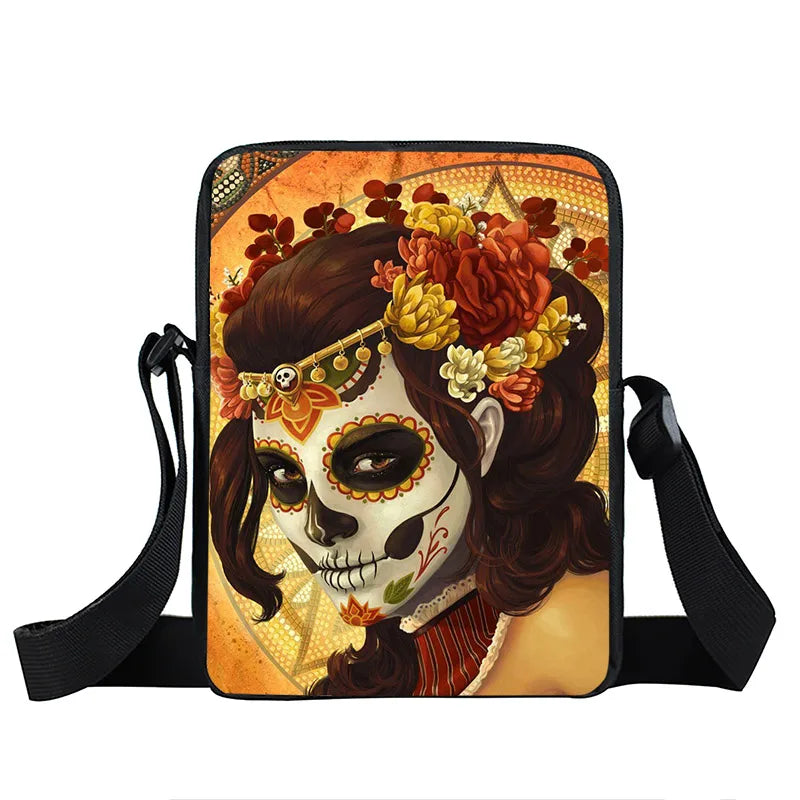 Gothic Steampunk Girl Messenger Bag Canvas Shoulder Bag for Travel