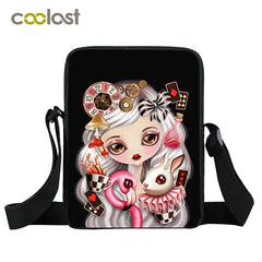Gothic Steampunk Girl Messenger Bag Canvas Shoulder Bag for Travel