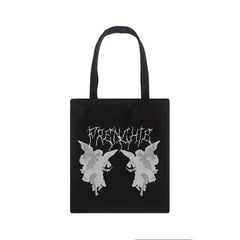 Gothic angel print canvas bag Large-capacity casual fun Harajuku shopper ba