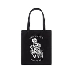 Gothic Skull Canvas Bag Hip Hop Casual Dark Shopper Shoulder Bags