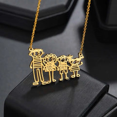 Custom Kid's Painting Necklace Child Drawing Personalized Necklace