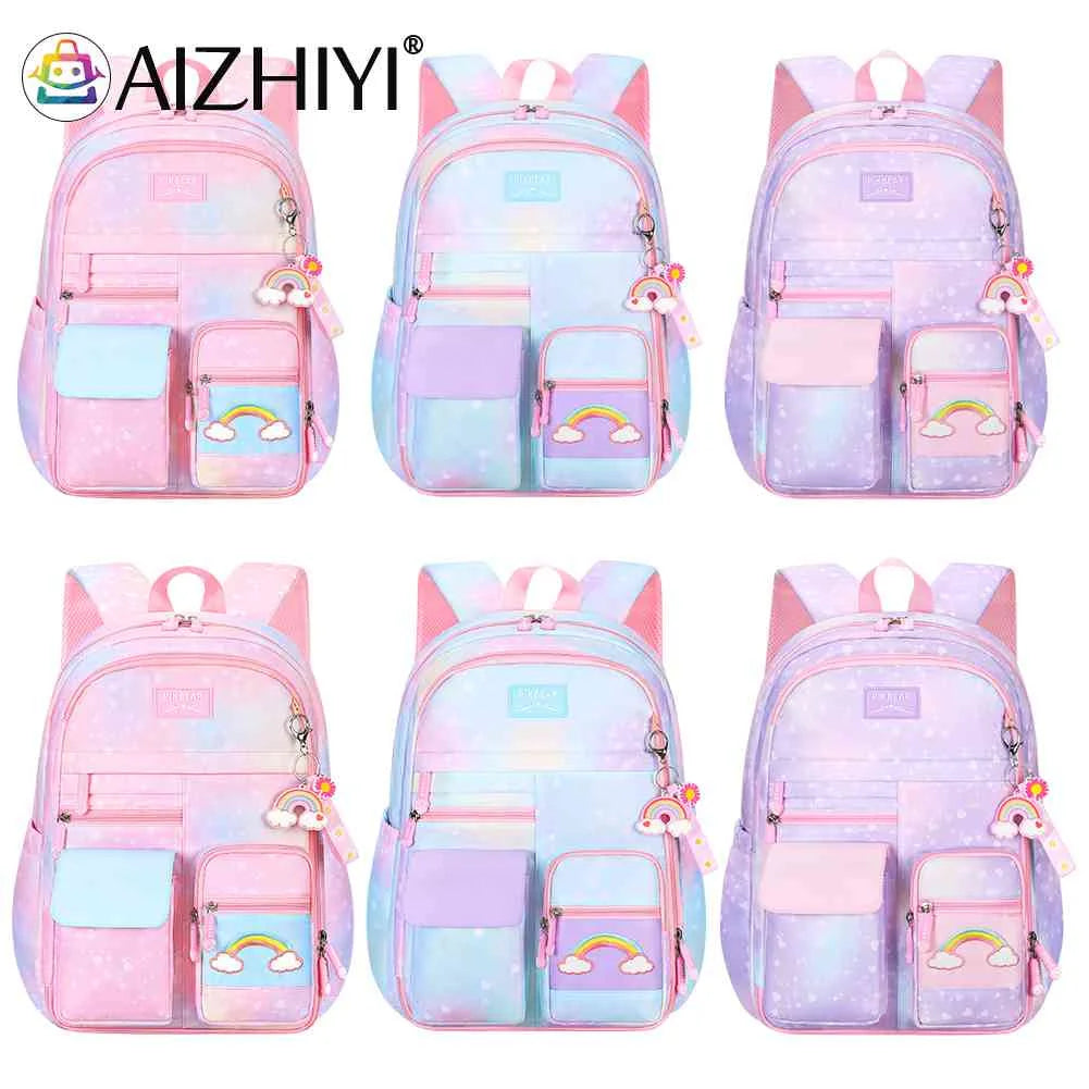 Gradient Primary School Backpack for Girl Large Capacity Bag