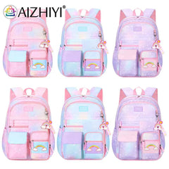 Gradient Primary School Backpack for Girl Large Capacity Bag