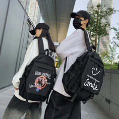 Graffiti Backpack Men's School Bag Large Capacity Travel Backpack
