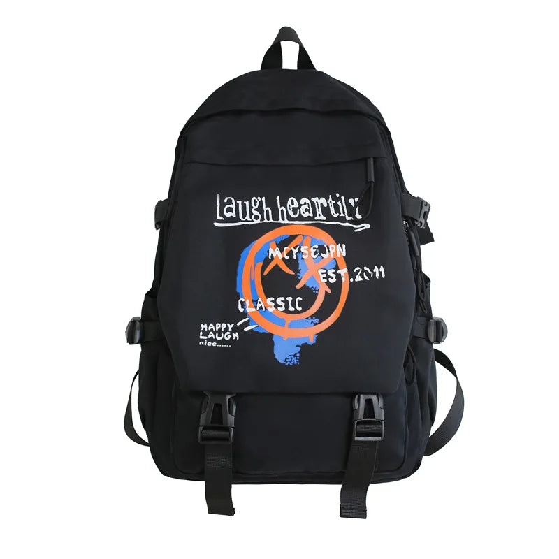 Graffiti Backpack Men's School Bag Large Capacity Travel Backpack