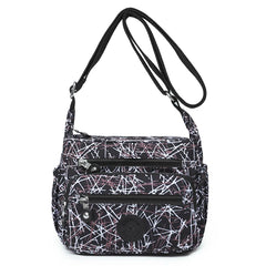 Graffiti Style Crossbody Shoulder Bag - Nylon Waterproof Handbag
