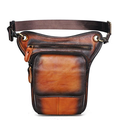 Grain Soft Leather Messenger Sling Bag Waist Belt Pack Leg Drop Bag